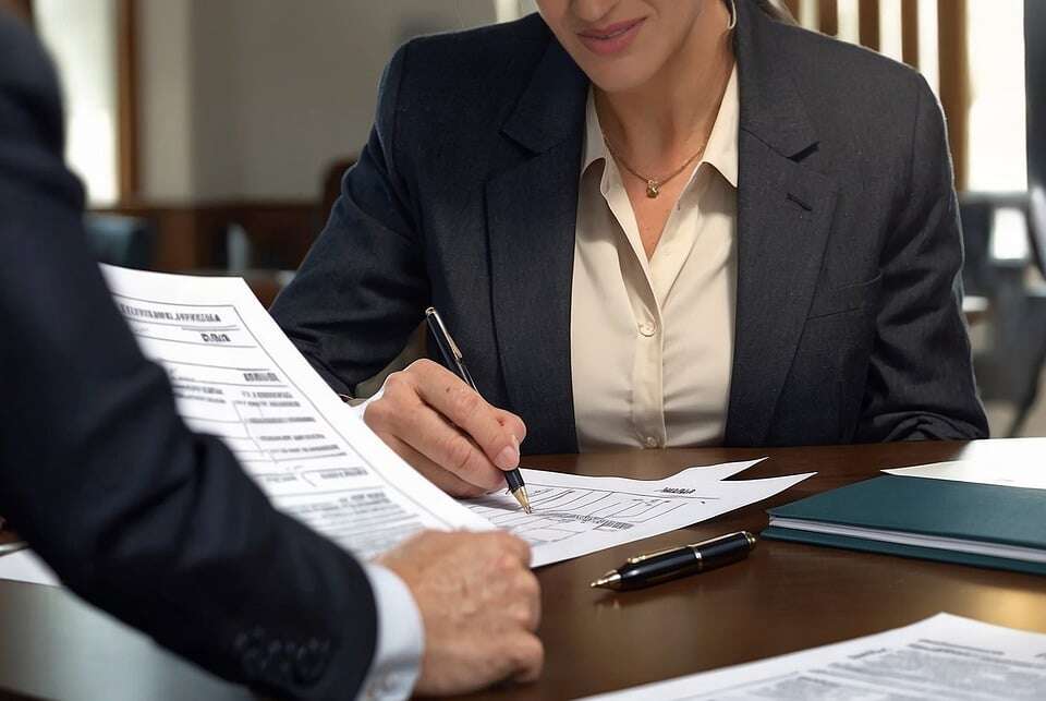 An investor filling out a loan application at a hard money lenders office