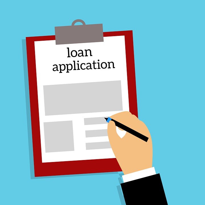 An illustration of someone filling out a loan application form