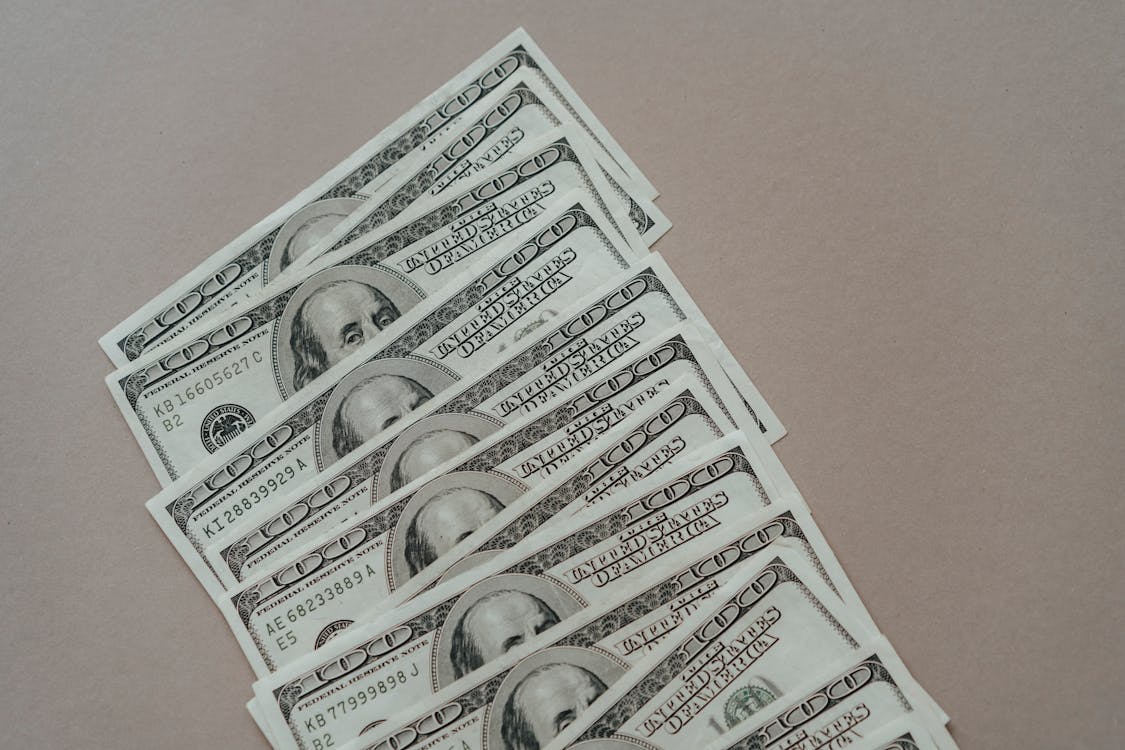 An image of 100-dollar banknotes