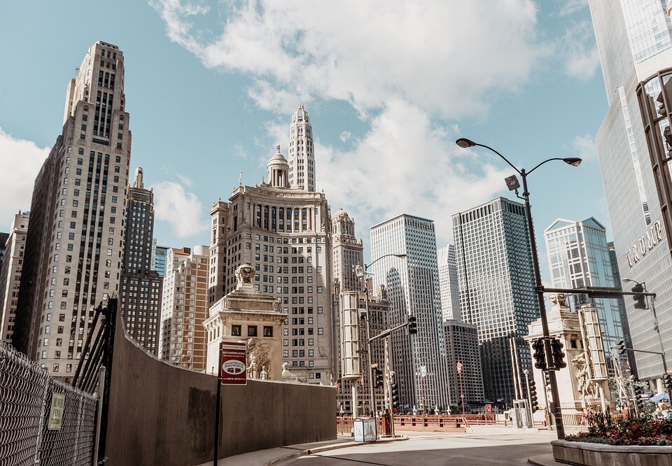  The contrasting architectural styles of Chicago's skyline.