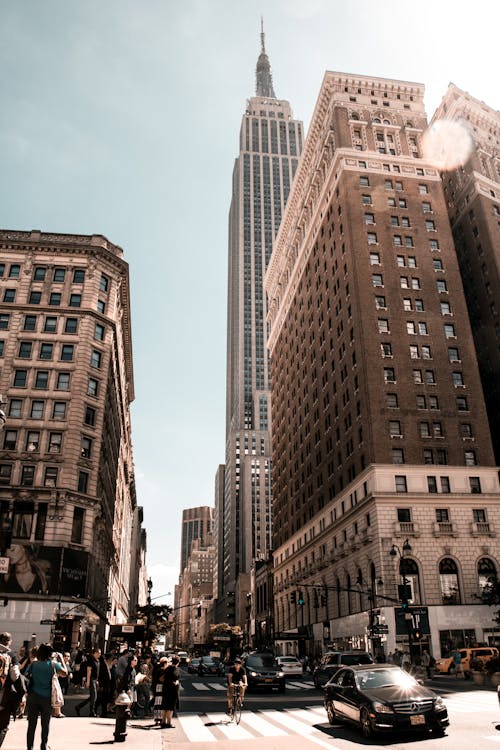 The Empire State Building and surrounding streets.