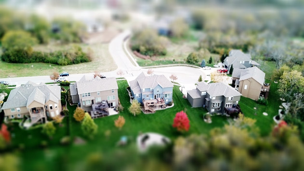 A Row of Miniature Homes by a Street in South Carolina