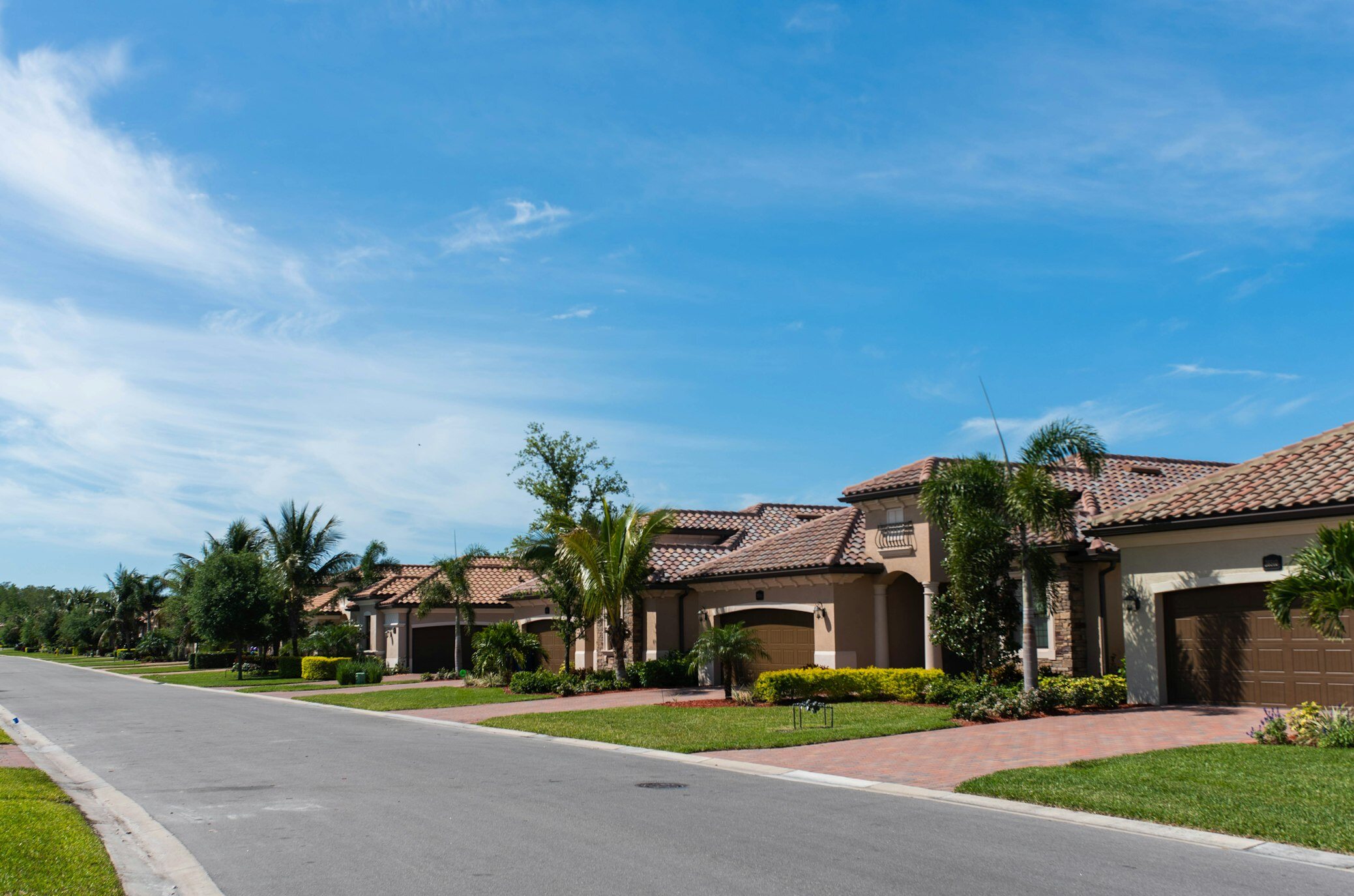 A serene neighborhood featuring well-maintained single-family rental homes